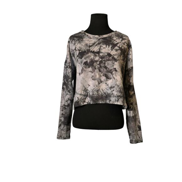 ZELLA gray black tie dye cropped sweatshirt size Small - Picture 8 of 14